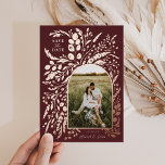 Romantic Painted Floral Arch Photo | Save The Date<br><div class="desc">This design showcases a photo arch framed by our original painted botanicals in real foil. All fonts and colours are customizable.</div>