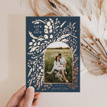 Romantic Painted Floral Arch Photo | Save The Date<br><div class="desc">This design showcases a photo arch framed by our original painted botanicals in real foil. All fonts and colours are customizable.</div>