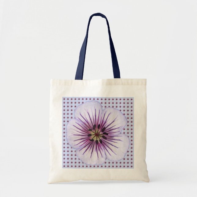 Romantic Pale Blue Geranium Flower Tote Bag (Front)
