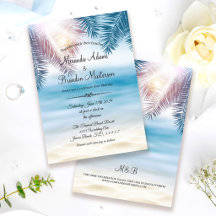 Romantic Palm Tree Tropical Island Beach Wedding
