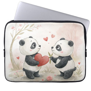 Romantic Panda Card Laptop Sleeve