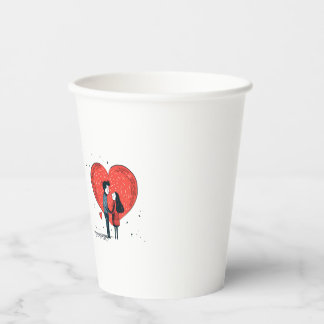 Romantic Paper Cup – Heart & Couple