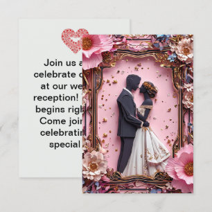 Romantic Paper Silhouette Wedding Scene Invitation