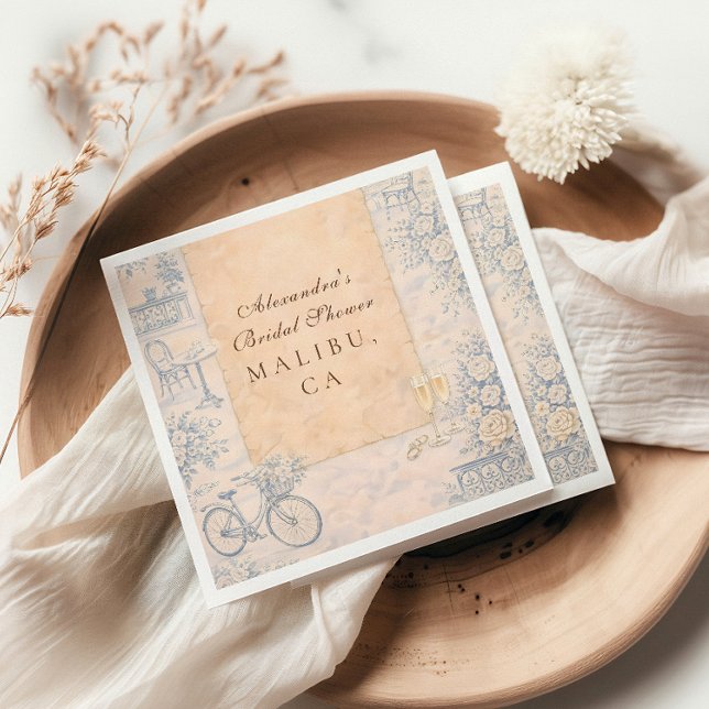 Romantic Paris Bridal Shower Napkin (Creator Uploaded)