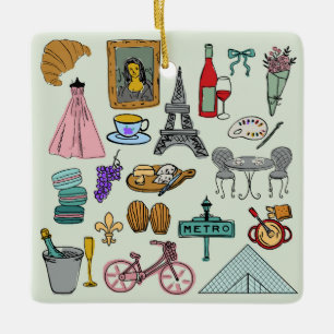 Romantic Paris Ceramic Ornament