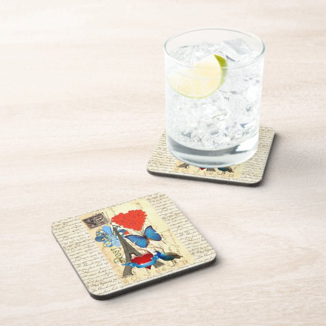 Romantic Paris collage Coaster (Right Side)