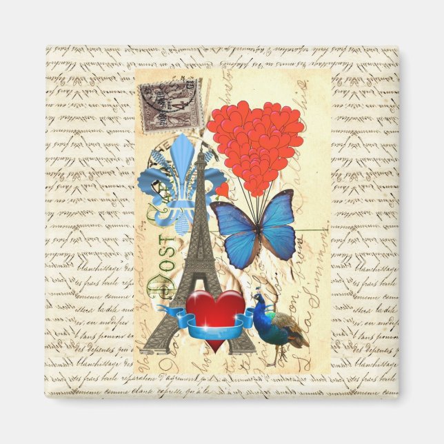 Romantic Paris collage Magnet (Front)