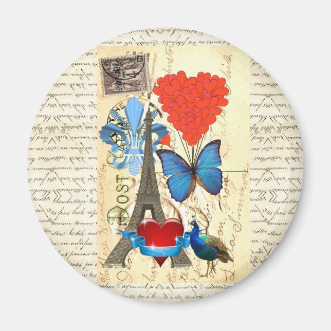 Romantic Paris collage Magnet (Front)