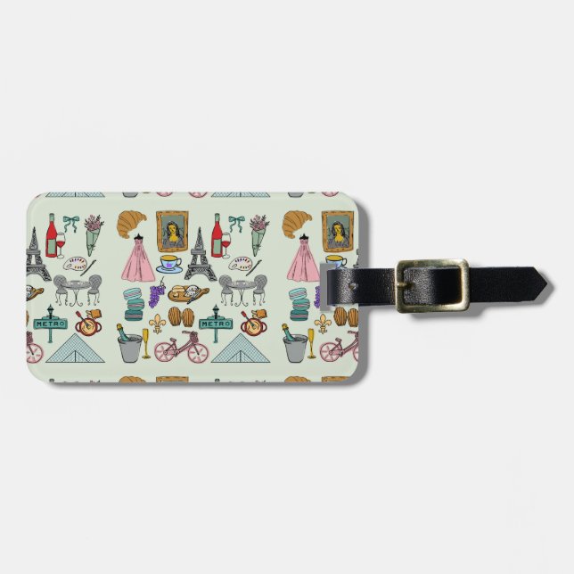 Romantic Paris Luggage Tag (Front Horizontal)