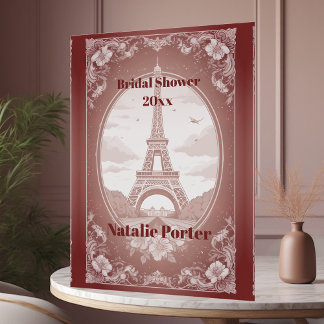 Romantic Paris Miss to Mrs Bridal Shower Welcome Acrylic Sign