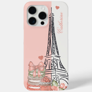 Romantic Paris Theme Personalized iPhone 15 Pro Max Case