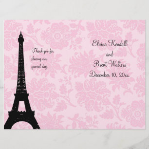 Romantic Paris Wedding Program