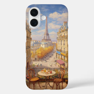 Romantic Parisian Balcony View Oil Painting iPhone 16 Case