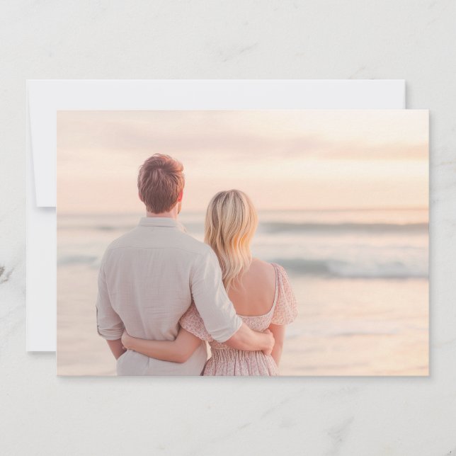 Romantic Pastel Beach Photo Invitation (Front)