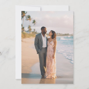Romantic Pastel Beach Photo Invitation