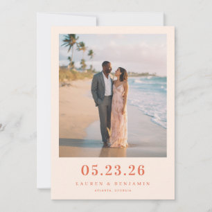 Romantic Pastel Beach Photo Save The Date