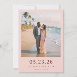 Romantic Pastel Beach Photo Save The Date