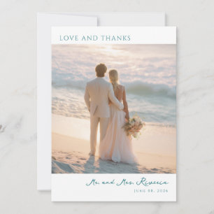Romantic Pastel Beach Photo Thank You Card