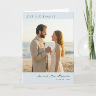 Romantic Pastel Beach Photo Thank You Card