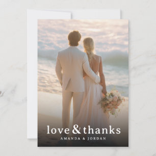 Romantic Pastel Beach Photo Thank You Card
