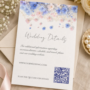 Romantic Pastel Cottagecore Wildflowers Wedding Enclosure Card
