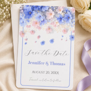 Romantic Pastel Cottagecore Wildflowers Wedding Save The Date