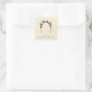 Romantic Pastel Floral Arch Square Sticker