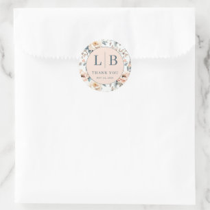 Romantic Pastel Floral Classic Round Sticker