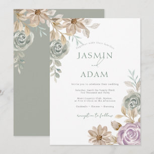 Romantic Pastel Floral Garden Wedding Invitation
