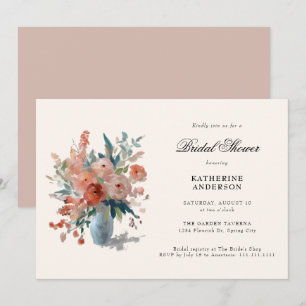 Romantic Pastel Flower Bouquet Bridal Shower  Invitation