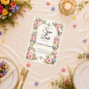 Romantic Pastel Garden Elegance Wedding Save The Date