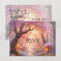 Romantic Pastel Garden Path Lantern Wedding RSVP