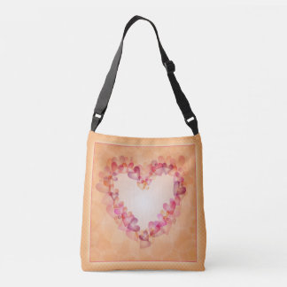 Romantic pastel hearts and abstract shapes design crossbody bag