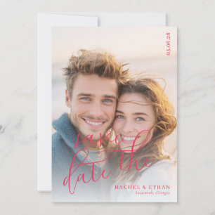 Romantic Pastel Minimalist Photo Save The Date