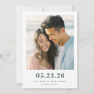Romantic Pastel Minimalist Photo Save The Date