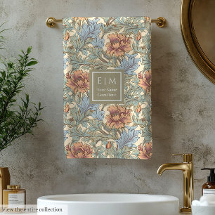 Romantic Pastel Morris Style Bath Towel