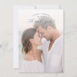 Romantic Pastel Photo Thank You Card