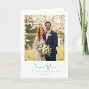 Romantic Pastel Photo Thank You Card