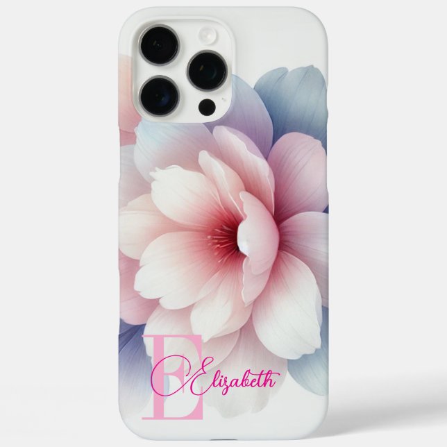 Romantic Pastel Pink Floral Personalized  Case-Mate iPhone Case (Back)