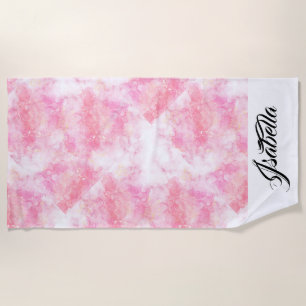 Romantic Pastel Pink Glitter Beach Towel