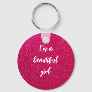 Romantic Pastel Pink Glitter Keychain