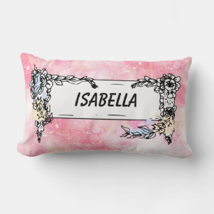 Romantic Pastel Pink Glitter Lumbar Pillow