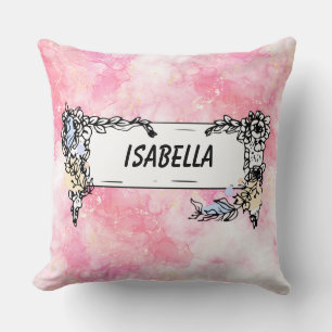 Romantic Pastel Pink Glitter Throw Pillow