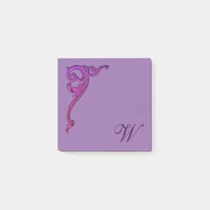 Romantic Pastel Steampunk Goth Monogrammed Post-it Notes
