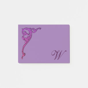 Romantic Pastel Steampunk Goth Monogrammed Post-it Notes