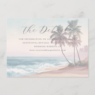 Romantic Pastel Tropical Beach Scene Enclosure Card