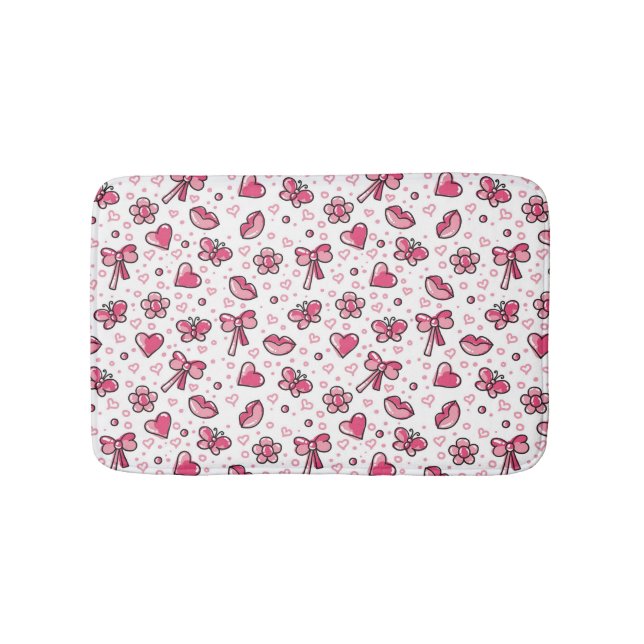 romantic pattern bath mat (Front)