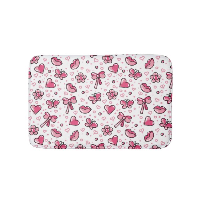 romantic pattern bath mat (Front)