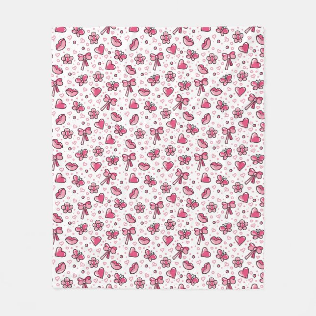 romantic pattern fleece blanket (Front)