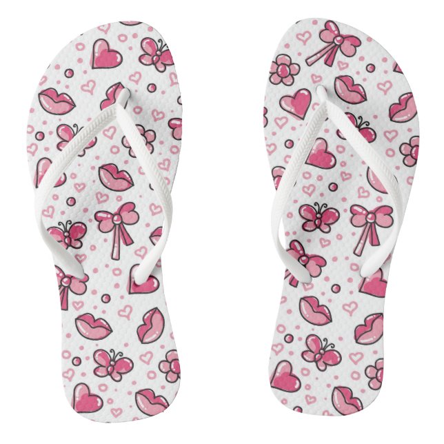 romantic pattern flip flops (Footbed)